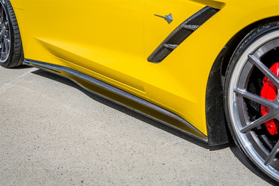 2014-2016 C7 Corvette Stingray LG214-AC Carbon Fiber Side Skirt Splitters