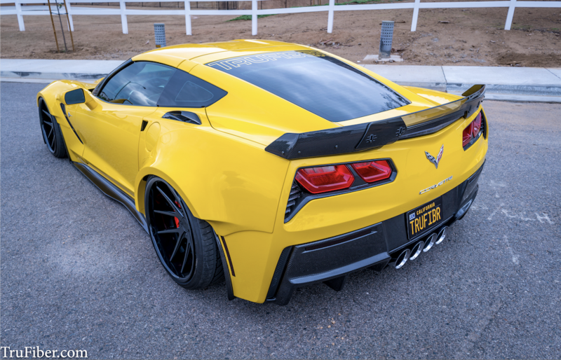 C7 Corvette Carbon Fiber Fiberglass LG282 S Wide Body Rear Fender Flares Exclusive Fiberglass