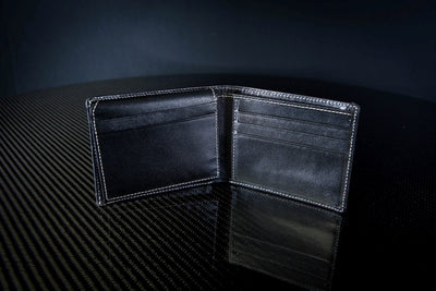 Matte Carbon Fiber & Leather Bi-Fold Wallet vendor-unknown