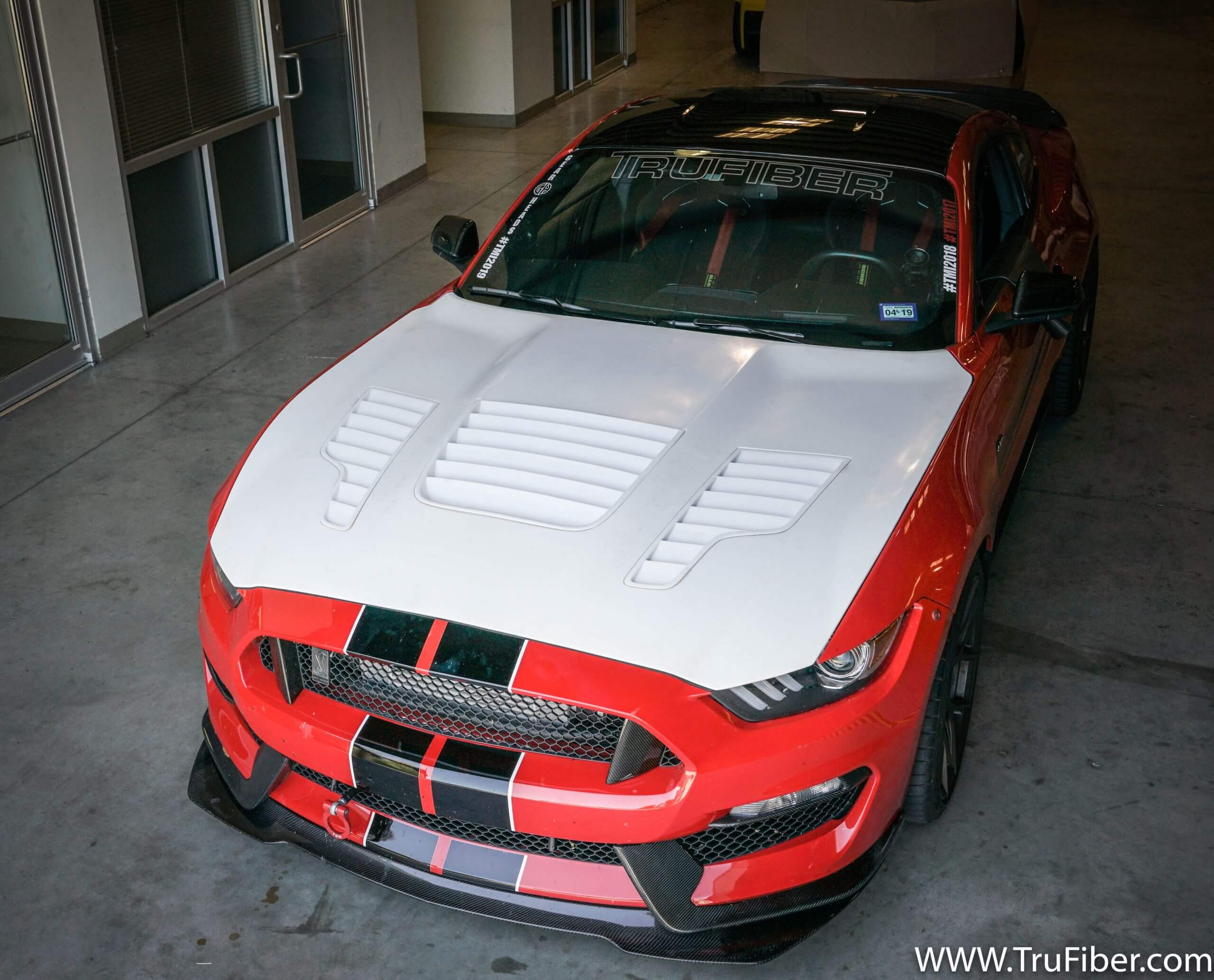 2015-2020 Mustang GT350 Fiberglass A88KR Heat Extractor Hood - TRUFIBER.COM