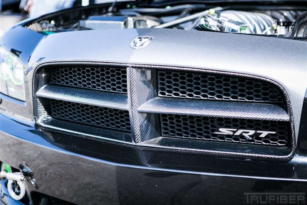 2005-2010 Charger Carbon Fiber LG154 Front Bumper Grille - view 4