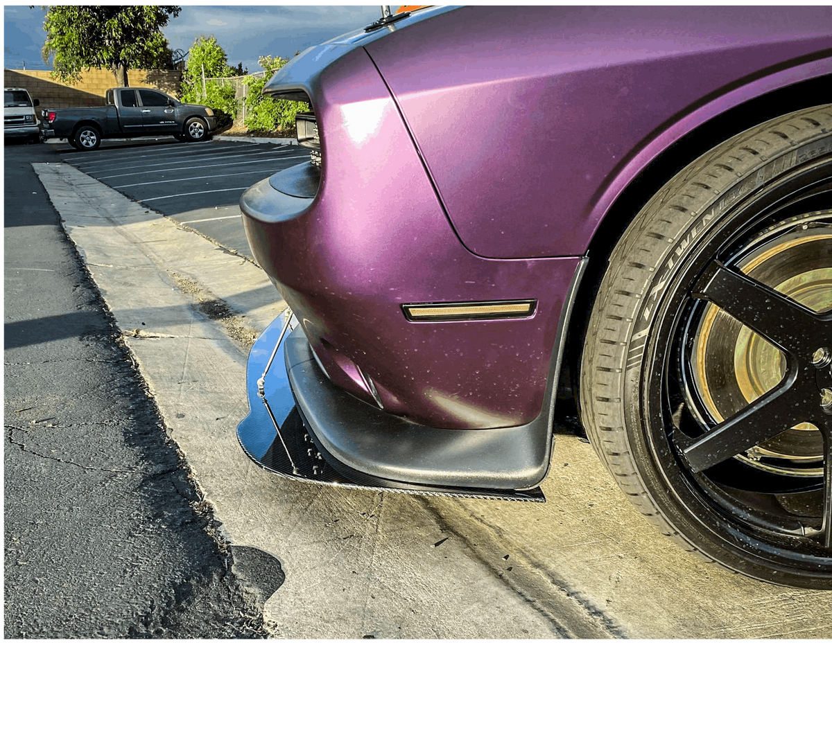 2009-2019 Challenger Carbon Fiber LG368 Front Splitter - view 2