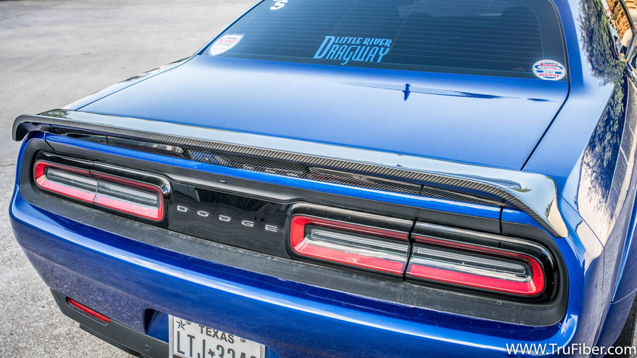 2009-2022 Challenger Carbon Fiber DCA69 Rear Spoiler - view 3