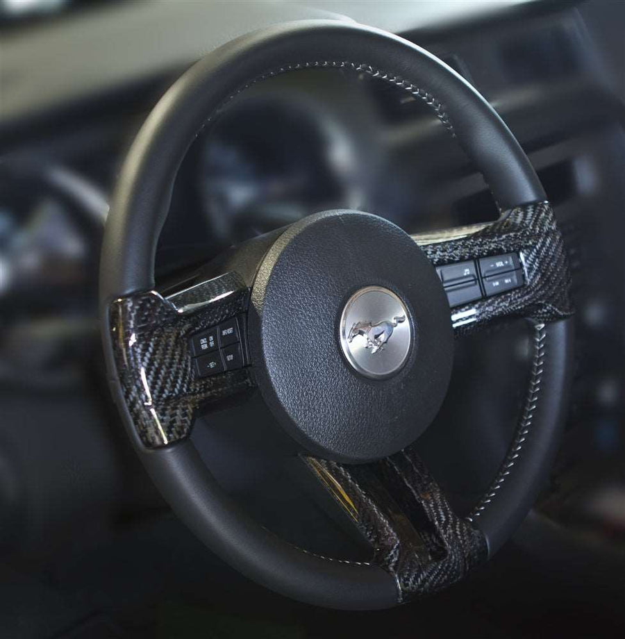 2010-2014 Mustang Carbon Fiber LG112 Steering Inserts - view 2