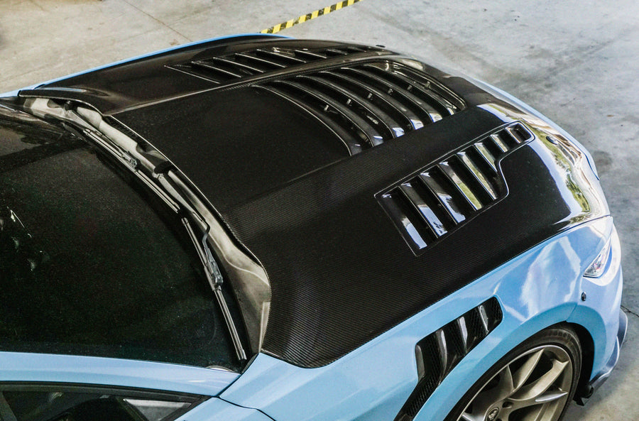 2015-2017 S550 Mustang Carbon Fiber A88 Heat Extractor Hood - view 2
