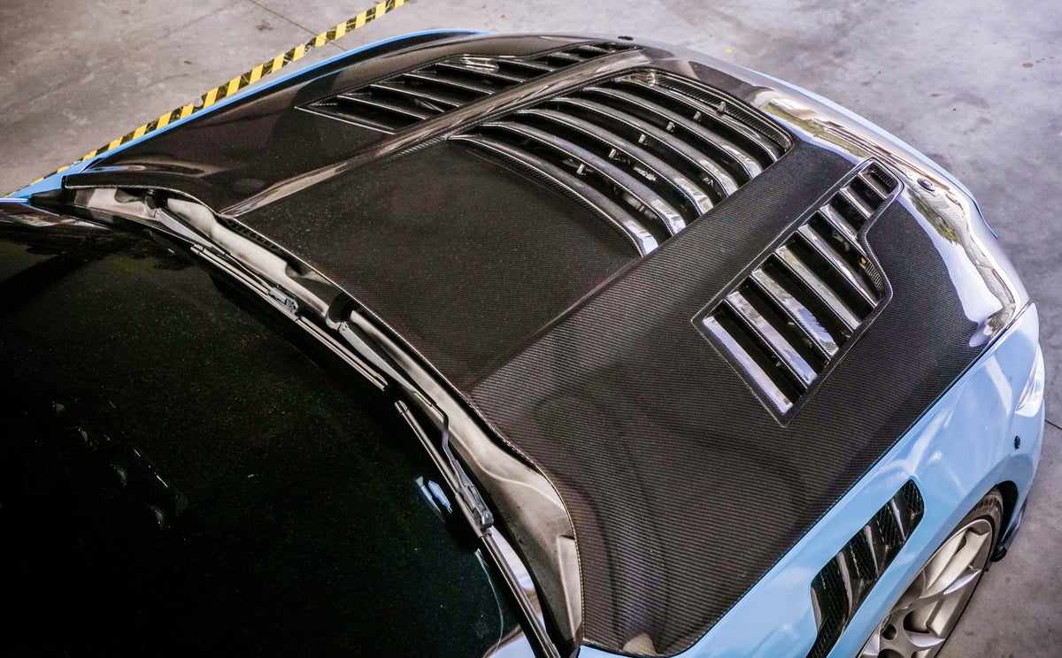 2015-2017 S550 Mustang Carbon Fiber A88 Heat Extractor Hood - view 3