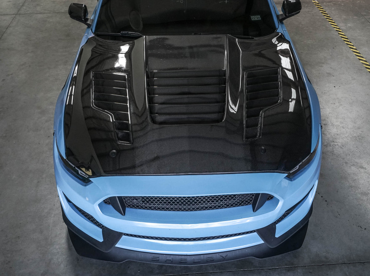 2015-2017 S550 Mustang Carbon Fiber A88 Heat Extractor Hood