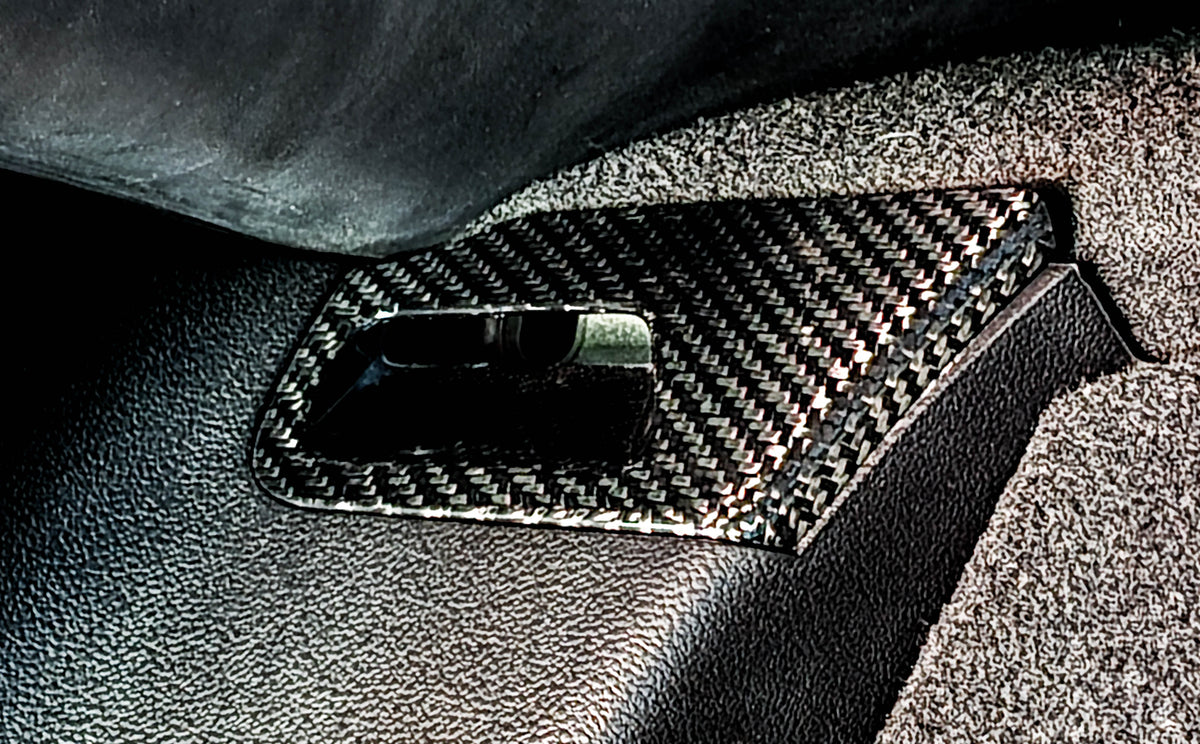 2015-2020 S550 Mustang Carbon Fiber LG667 Rear Seat Belt Bezels - view 3