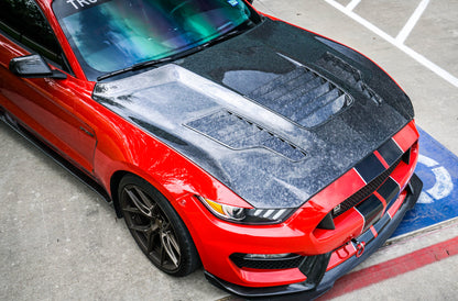 2015-2020 S550 Mustang GT350R Forged Carbon Fiber A88KR Heat Extractor Hood - view 2
