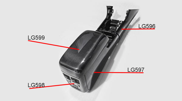 2015-2023 Charger Carbon Fiber K5 Center Console 8-piece Combo 
