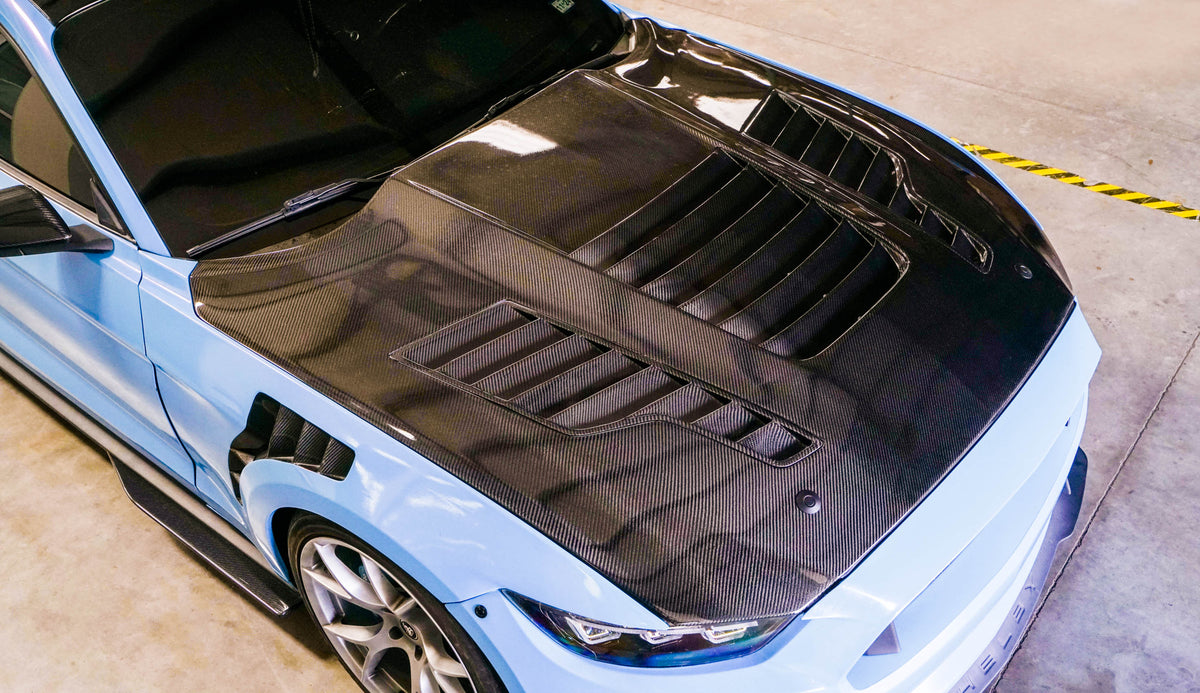 2018-2020 S550 Mustang Carbon Fiber A88 Heat Extractor Hood