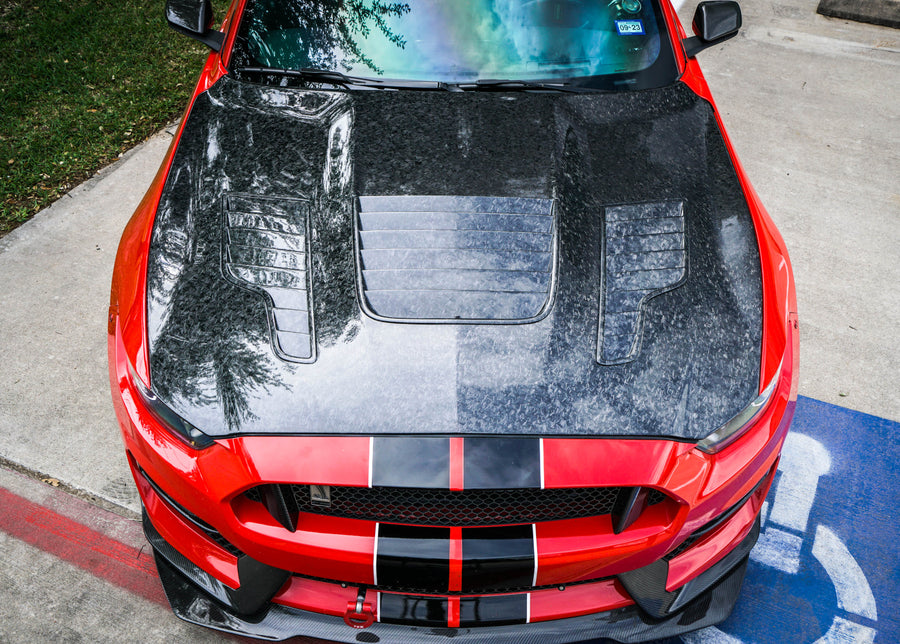 2015-2020 Mustang Forged Carbon Fiber A88KR Heat Extractor Hood - EXCLUSIVE