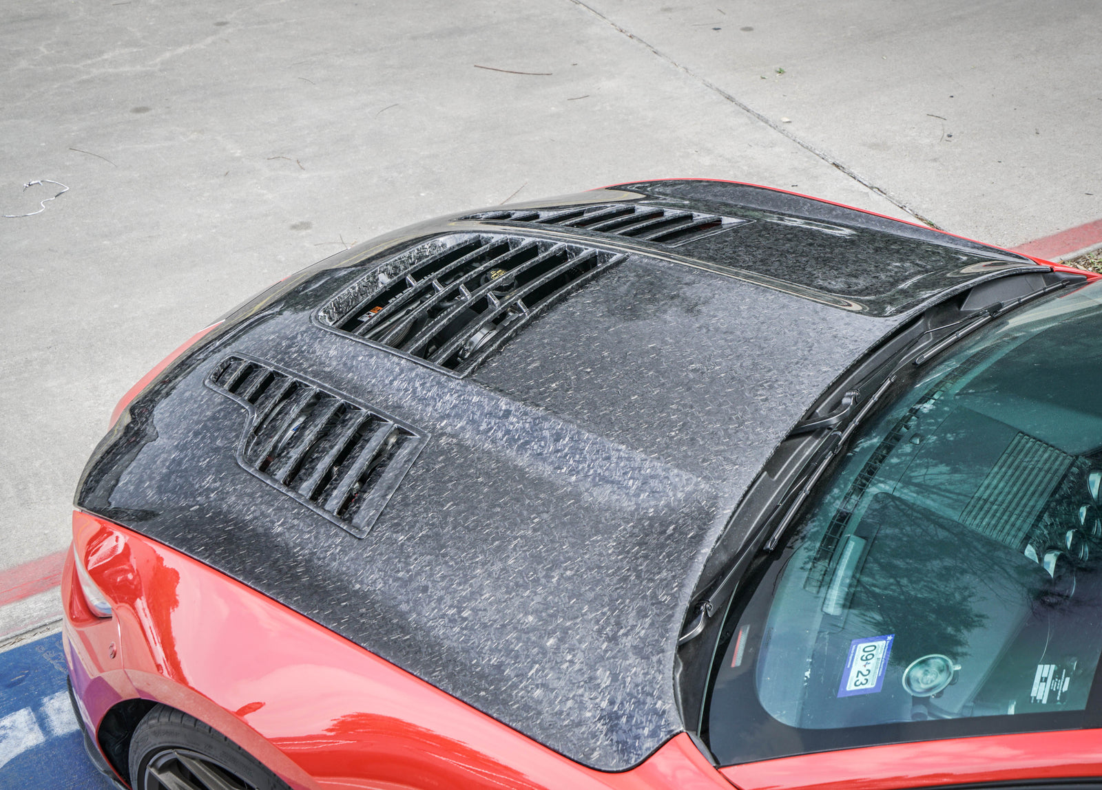 2015-2020 Mustang Forged Carbon Fiber A88KR Heat Extractor Hood - EXCLUSIVE