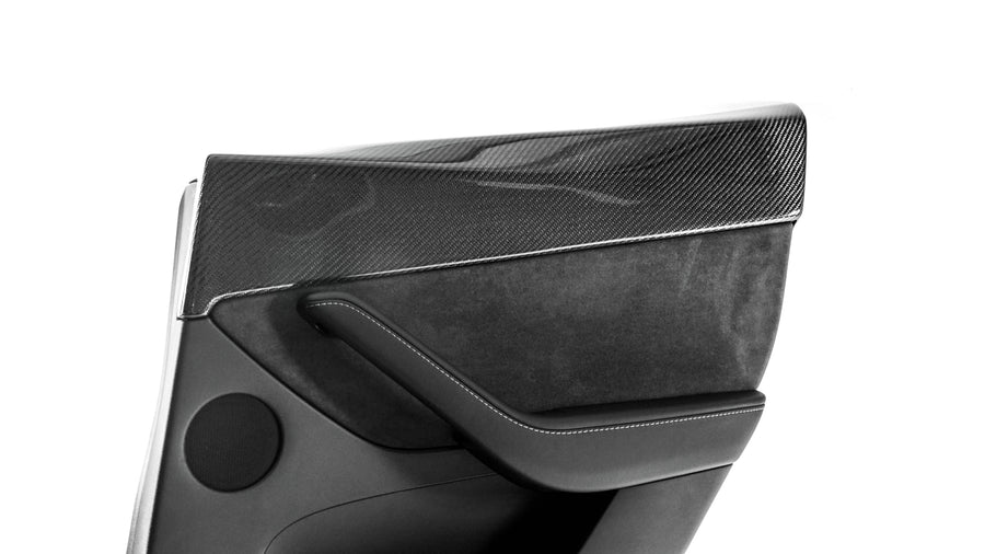 Tesla Model Y Carbon Fiber LG586 Rear Door Trim Covers