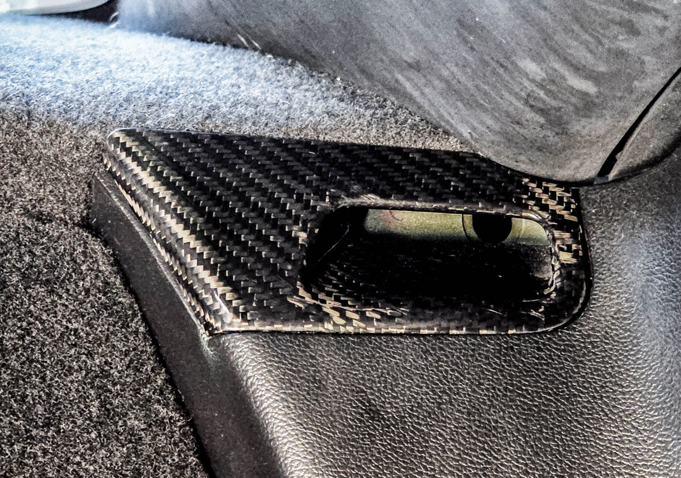 2015-2020 S550 Mustang Carbon Fiber LG667 Rear Seat Belt Bezels