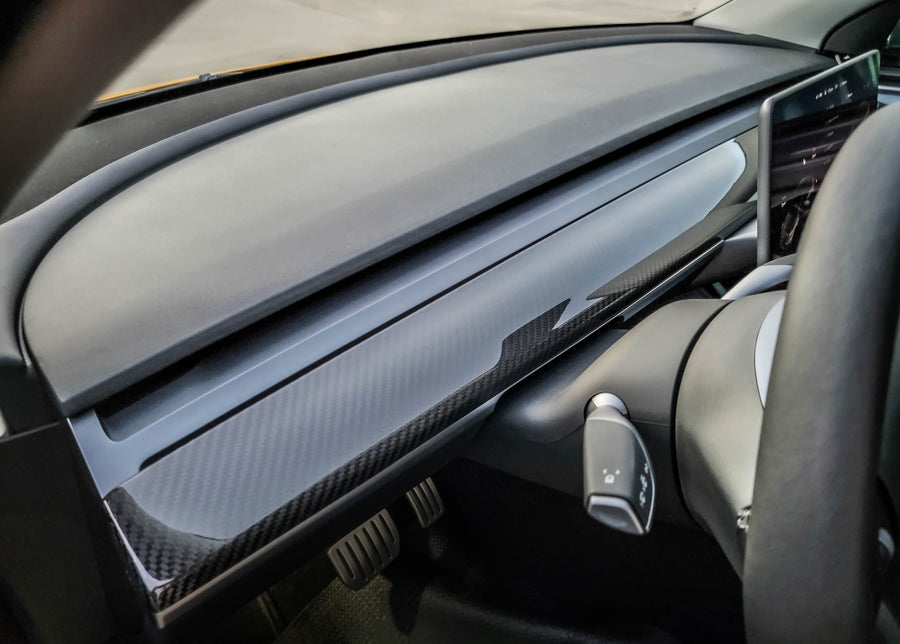 Tesla Model 3 & Y Carbon Fiber LG570 Dash Panel Cover - EXCLUSIVE