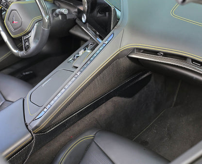 C8 Corvette Carbon Fiber LG606 Center Console Upper Side Panels - view 2