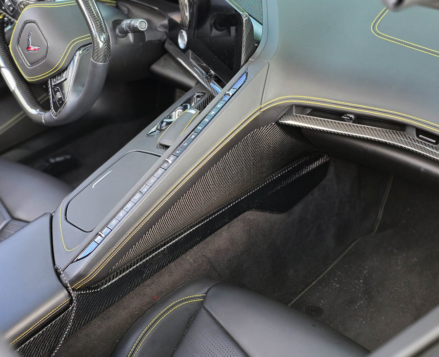 C8 Corvette Carbon Fiber LG606 Center Console Upper Side Panels - view 2