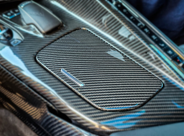 C8 Corvette Carbon Fiber LG659 Center Console Cup Holder Lid Cover