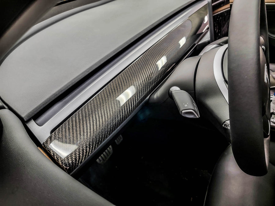 Tesla Model 3 & Y Carbon Fiber LG570 Dash Panel Cover - view 3
