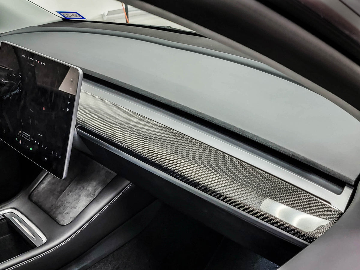 Tesla Model 3 & Y Carbon Fiber LG570 Dash Panel Cover - view 4