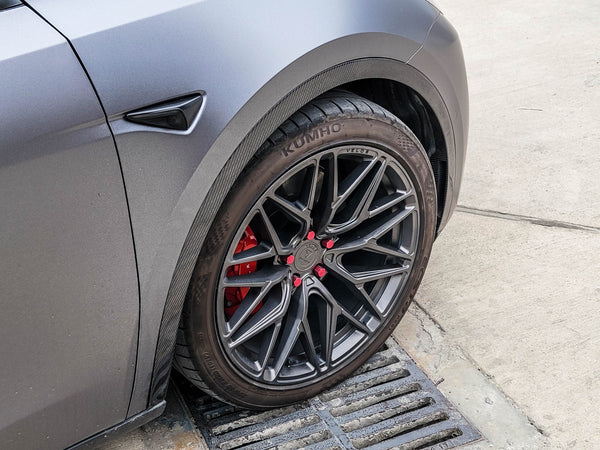 Tesla Model Y Carbon Fiber LG541 Front Arch Moldings