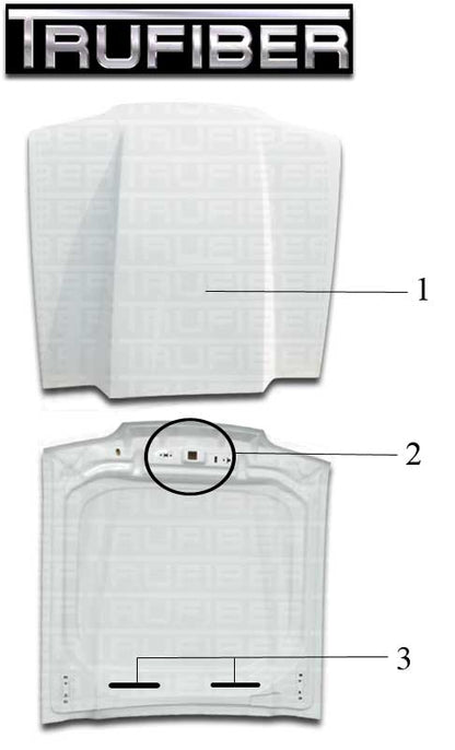 1987-1993 Mustang Fiberglass A49-4 Heat Extractor Hood - view 5