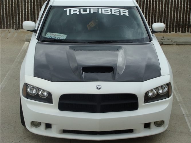 2005-2010 Charger Carbon Fiber A23 Hood - view 3