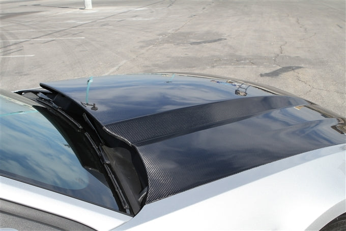 2010-2012 Mustang Carbon Fiber A49-3 Heat Extractor Hood (V6/GT) - view 4