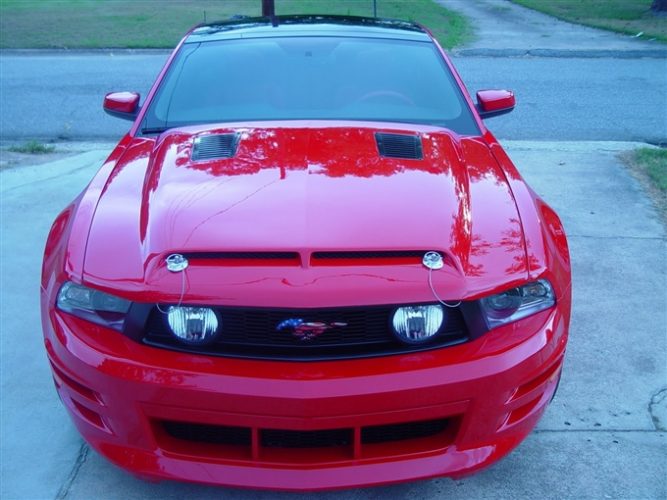 2010-2012 Mustang Fiberglass A53 Ram Air Hood - view 3