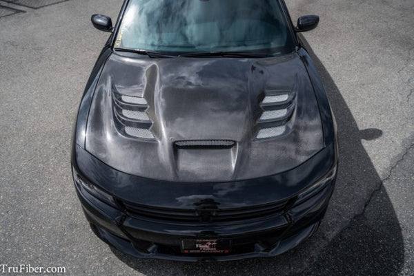 2015-2017 Charger Carbon Fiber A80 Hood - view 2