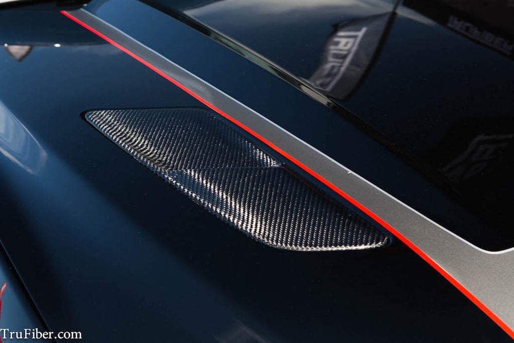 2015-2017 S550 Mustang Carbon Fiber LG244 Hood Vents - view 3