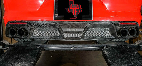 2015-2017 S550 Mustang GT350R Carbon Fiber LG302-AC Rear Diffuser