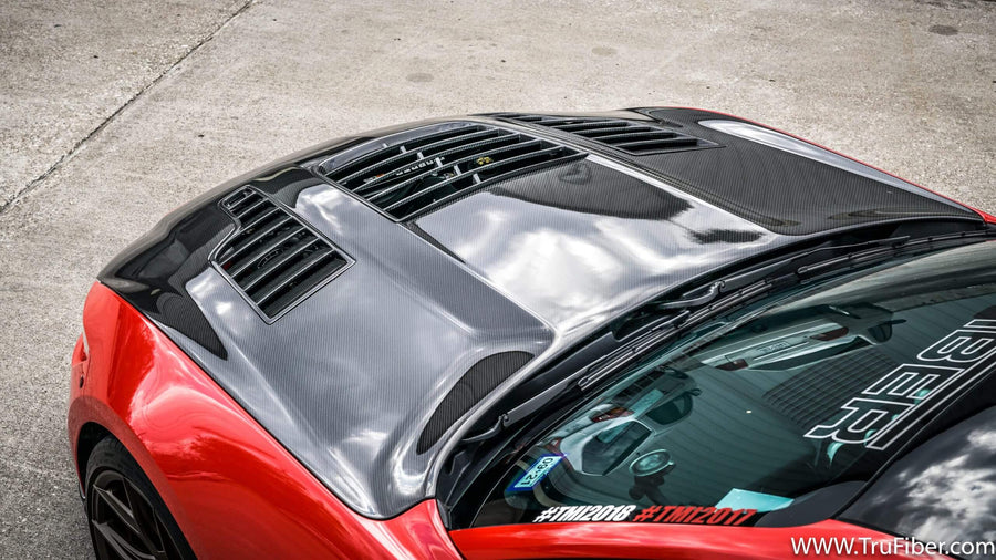 2015-2020 S550 Mustang GT350R Carbon Fiber A88KR-AC Heat Extractor Hood - view 2