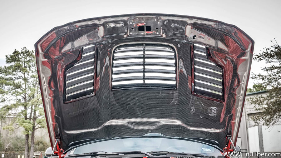 2015-2020 S550 Mustang GT350R Carbon Fiber A88KR-AC Heat Extractor Hood - view 3