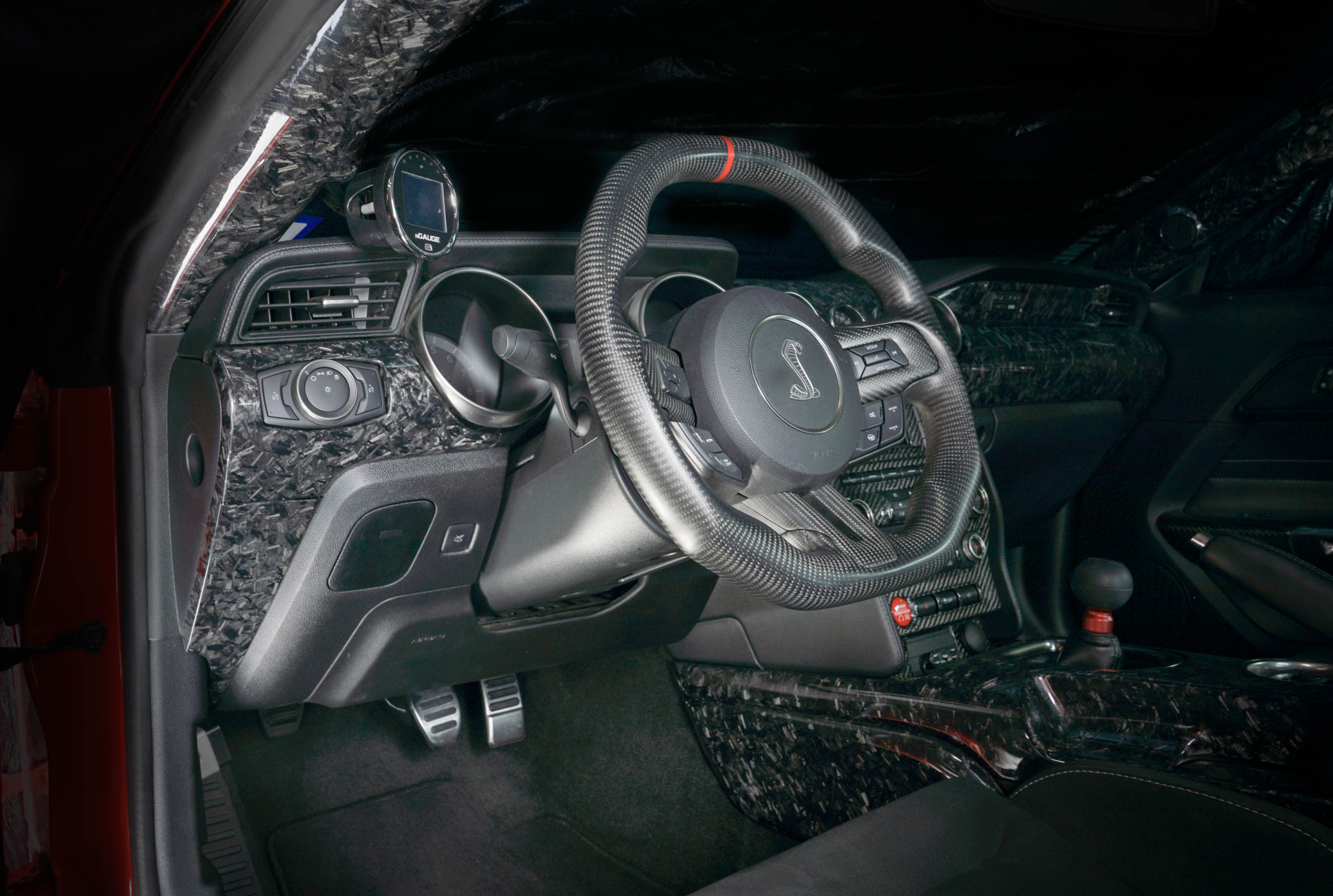 2015-2021 Mustang Forged Carbon Fiber LG321 Center Console Side Panels - EXCLUSIVE