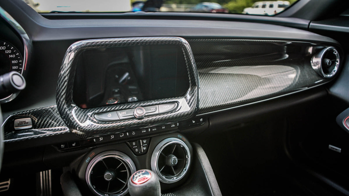 2016-2019 Camaro Carbon Fiber LG362 Radio Bezel Cover - view 2