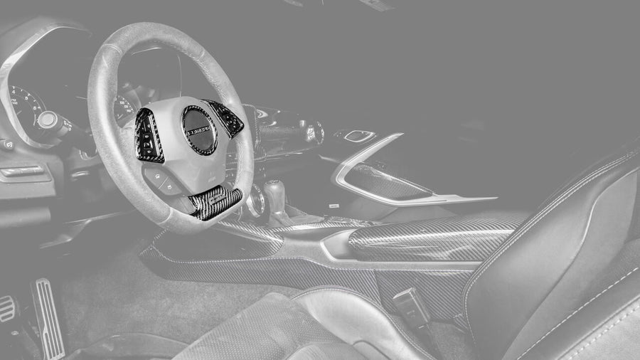 2016-2019 Camaro Carbon Fiber LG364 Steering Wheel Trim Covers - view 4