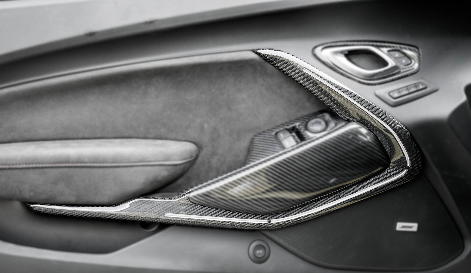 2016-2019 Camaro Carbon Fiber LG455 Door Trim Bezel Covers - view 2