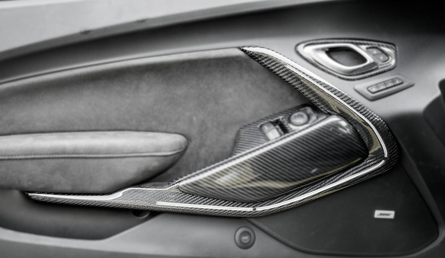 2016-2019 Camaro Carbon Fiber LG455 Door Trim Bezel Covers - view 2