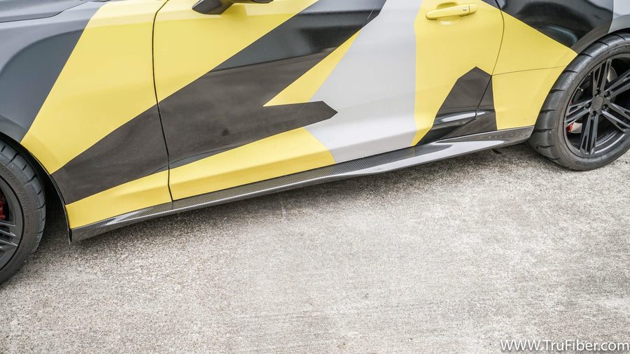 2016-2019 Camaro Carbon Fiber XR12 Side Skirt Covers - view 3