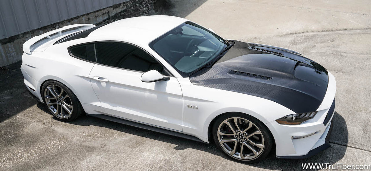2018-2019 S550 Mustang Carbon Fiber A72 Ram Air Hood - view 3
