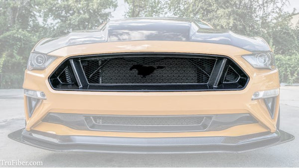 2018-2023 S550 Mustang Carbon Fiber Front LG353 Bumper Upper Grille