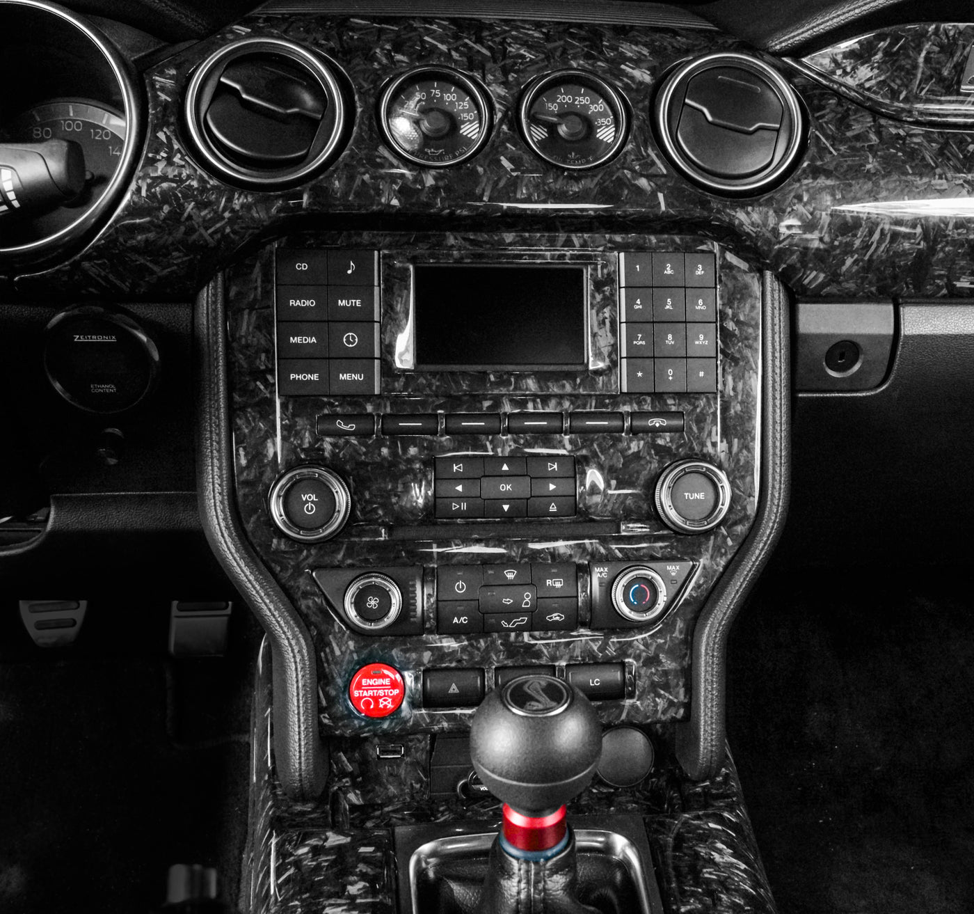 2015-2020 Mustang Forged Carbon Fiber LG426 Radio Bezel (Navigation) - EXCLUSIVE