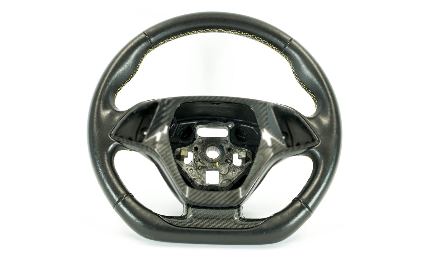 2014-2019 Corvette Carbon Fiber LG500 Steering Wheel Lower Trim Bezel - TRUFIBER.COM