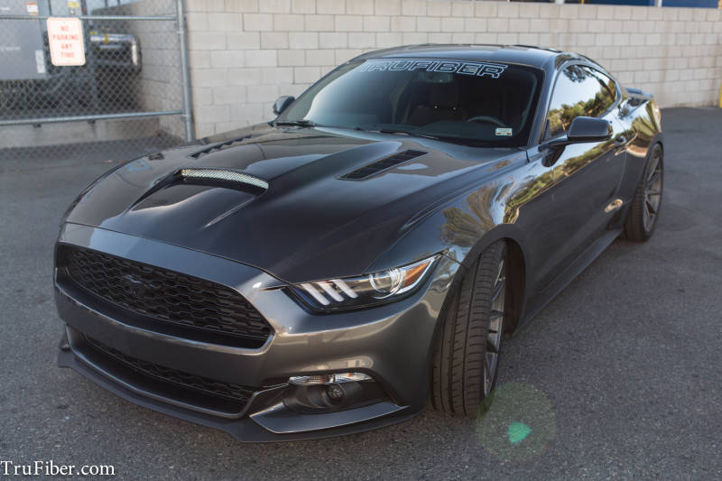 2015-2017 Mustang Carbon Fiber A72 Ram Air Hood - TRUFIBER – TRUFIBER.COM