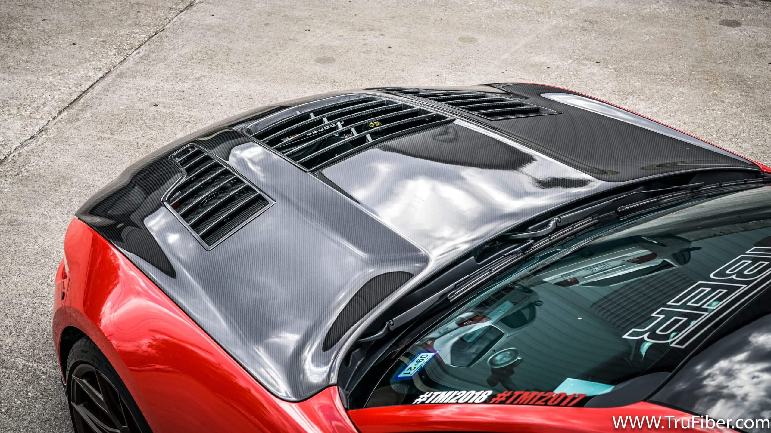 2015-2020 Mustang Carbon Fiber A88KR-AC Heat Extractor Hood - EXCLUSIVE