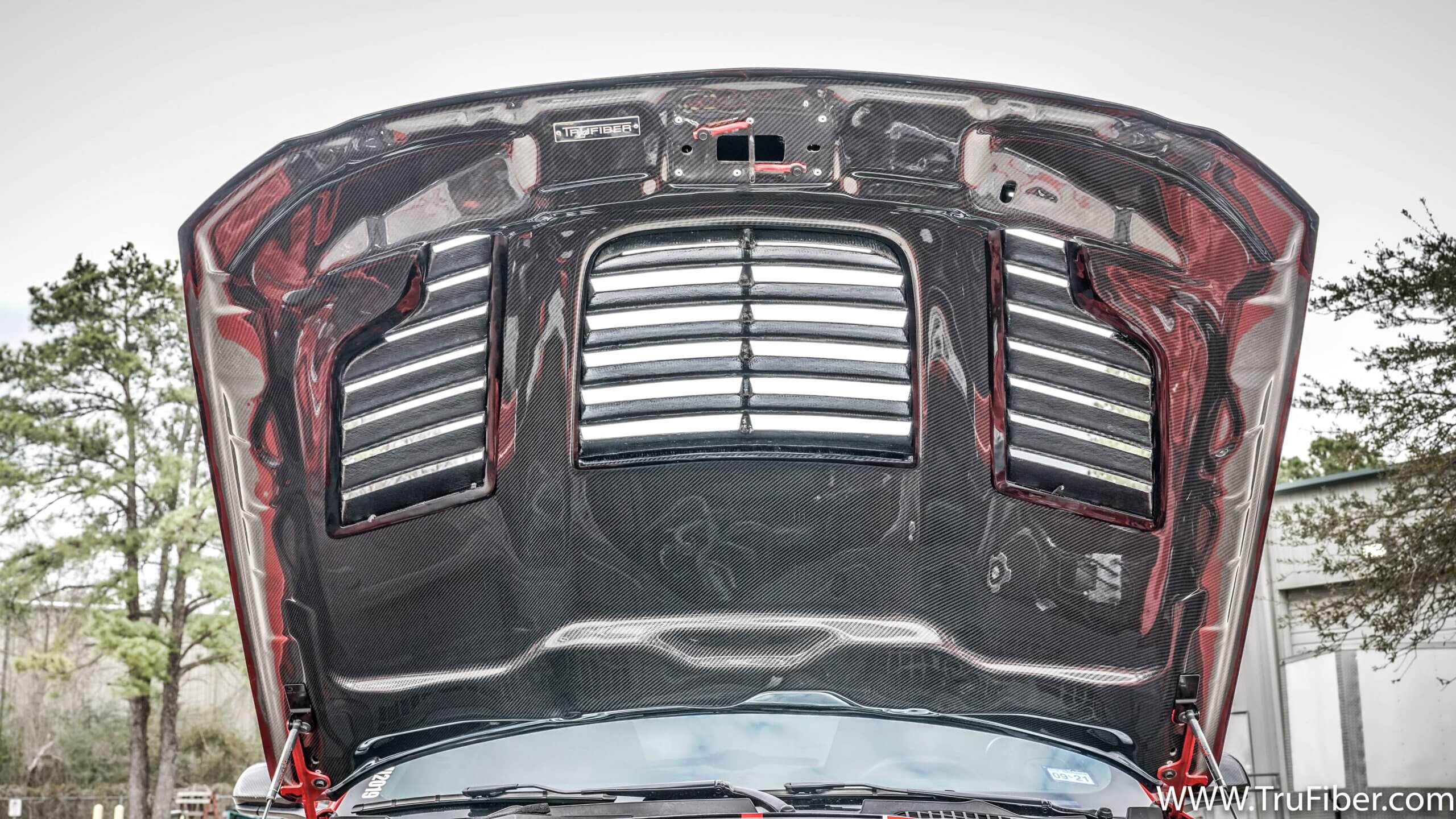 2015-2020 Mustang Carbon Fiber A88KR-AC Heat Extractor Hood - EXCLUSIVE