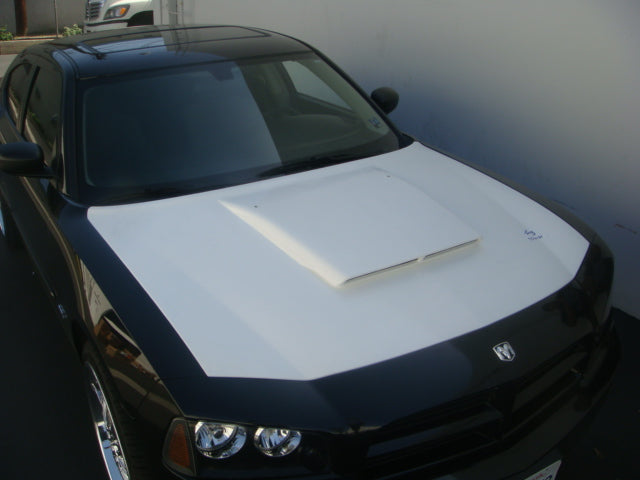 Discontinued 2005-2010 Charger Fiberglass A23 Ram Air Hood - TRUFIBER.COM