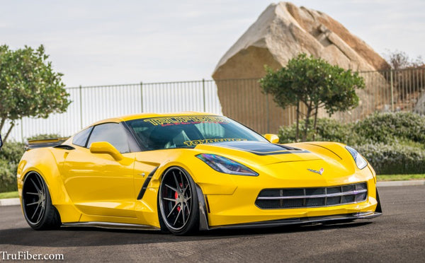 C7 Corvette Carbon Fiber / Fiberglass LG282-S Wide Body Rear Fender Flares - view 2